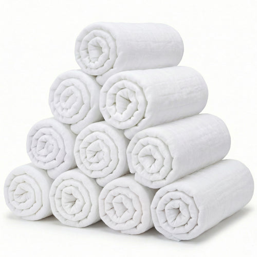 Mère & Moi Muslin Baby Washcloths – 10" x 10" - 10 Pack