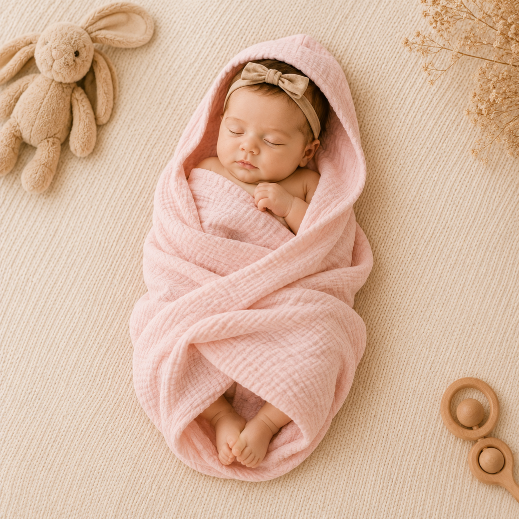 Muslin Hooded Baby Towel — 2 Pack