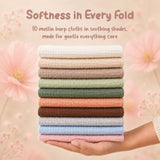 Muslin Burp Cloths — 10 Pack