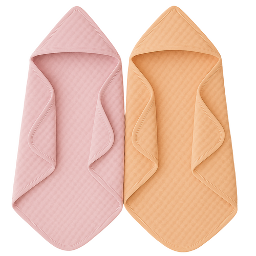 Muslin Cotton Hooded Baby Towel – Gentle, Quick-Dry & Lightweight - 2 Pack